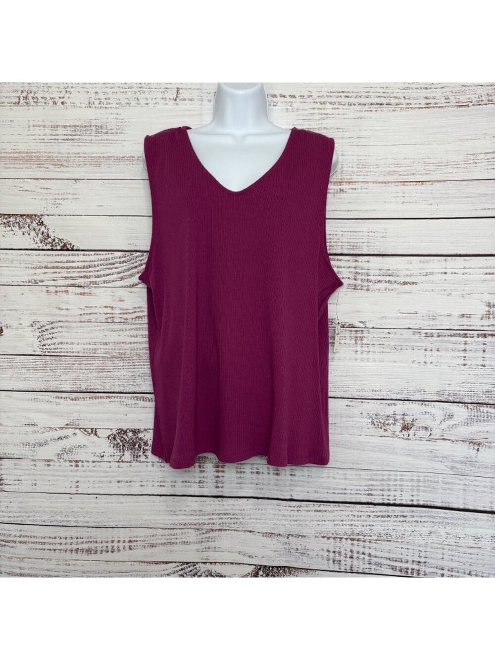 Talbots Pink V Neck Ribbed Knit Sleeveless Tank Top